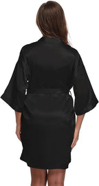 Women's Satin Short Robe Bridesmaid Bride Wedding Party Robes Silky Sleepwear Loungewear