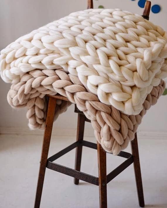 Boho Throw Blanket - Chunky Knit Blanket Full Size Blanket for Adult 54x75 Rust, Boho Blanket Bed Decor, Knit Blanket for Couch, Birthday Gift for Women, Ideas (Terracotta, 54"x75")