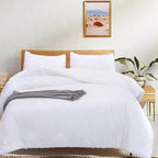 CLOTHKNOW White Queen Comforter Set White Bedding Comforter Sets All Season Soft Bed Comforter Sets Queen Comforter with 2 x Pillowcases