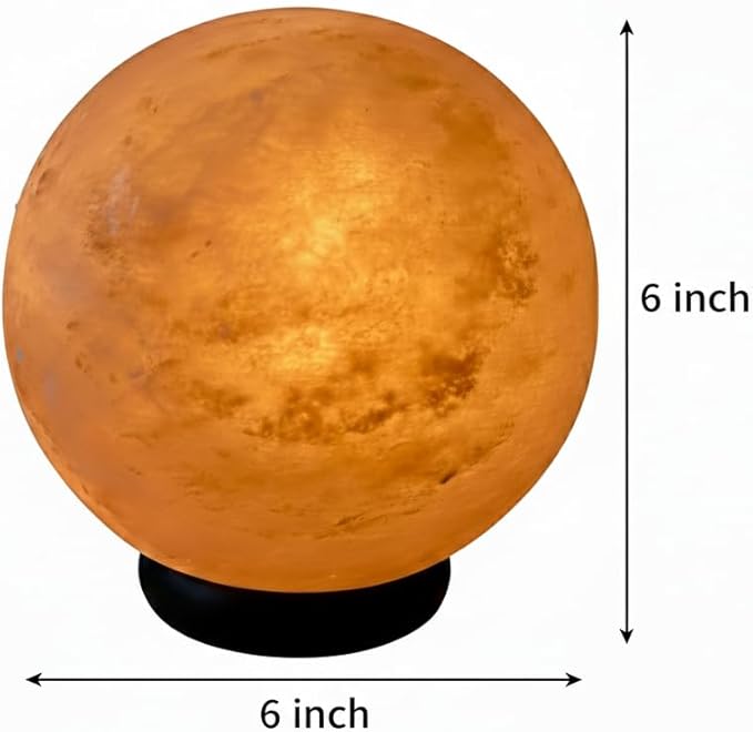 Himalayan Pink salt globe Shape Lamp with dimmer switch and a pair of bulbs (HL-GLOBE)