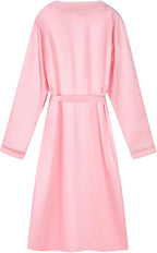 Schbbbta Silk Robes for Women Shawl Collar Long Satin Bathrobe Lightweight Sleepwear Loungewear with Pockets