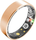 Smart Ring Health Tracking, Sleep Tracking, Heart Rate, Blood Oxygen, Blood Pressure，Fitness Ring, Activity Monitoring, 5 Days Battery, 5ATM Waterproof, No Subscription (Gold, 9#)