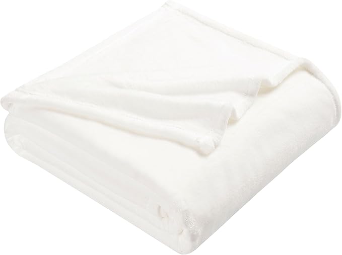 DREAMNINE Extra Large Solid Soft Comfy Fluffy Fleece Bed Blanket Queen Size 90" x 90", Luxury Decorative Fuzzy Blankets for Bedroom, Big Cozy Shaggy Warm Flannel Blanket for Winter Autumn Pet, White