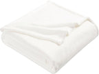 DREAMNINE Oversized Soft Fuzzy Fleece Throw Blanket Twin Size 60" x 80", Decorative Large Solid Lightweight Velvet Bed Blankets,Big Cute Cozy Accent Shaggy Microfiber Flannel Blanket for Bedroom,White