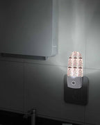 Winter Christmas Tree Light Peach Flower Night Light Plug into Wall, Red Star Leaf Bird Pastoral Popsicle Shape Night Light LED Nightlight with Light Sensors for Kids Bedroom Hallway