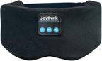 Joythink Weighted Eye Masks Bluetooth Sleep Mask Headphones Silk Wireless Bluetooth Headband for Side Sleepers Blackout for Airplane Travel Men Women Black