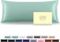 Silk Body Pillowcase Mulberry Silk Pillowcase Body Pillow Cases with Zipper Soft Breathable Smooth Cooling 20x54 inches Body Pillow Pillowcase for Sleep (Sage Green,20"X 54",1Pcs)