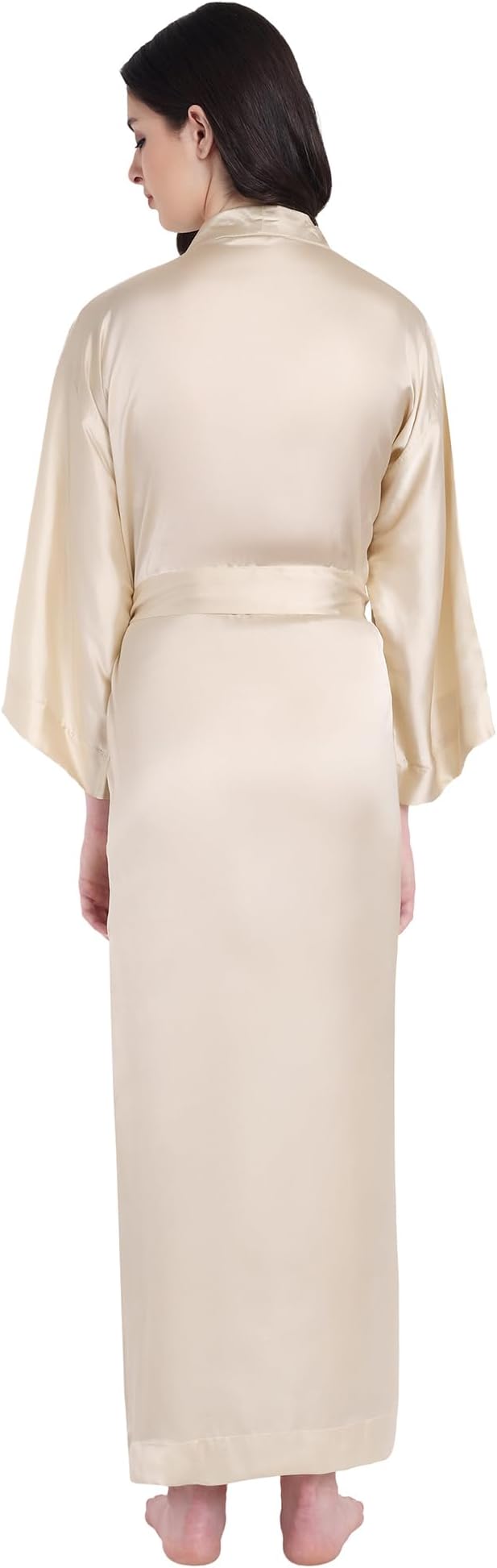 Silk Robes for Women Ankle Length Satin Kimono Robes with Belt Bridemaids Sleepwear Bachelorette Nightgown