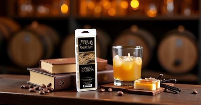 McCall’s Candles | Vanilla Bourbon | Scented Wax Melt | Warm Vanilla Bean, Aged Bourbon & Sweet Oak | 6-Piece Break-Apart Bar | 12–24 Hours Per Wedge | Poured in the USA | 5.5 oz