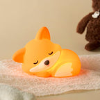 S NMT Cute Silicone Fox Night Light for Kids, Rechargeable Sleeping Nursery Nightlights with Timing Function for Christmas Gift, Dimmable Beside Decoration Lamp