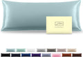 Silk Body Pillowcase Mulberry Silk Pillowcase Body Pillow Cases with Zipper Soft Breathable Smooth Cooling 20x54 inches Body Pillow Pillowcase for Sleep (Blue Haze,20"X 54",1Pcs)