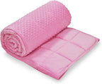 TONGDADA Minky Weighted Blanket | 40''x60'',10lbs | Cozy and Soft Minky Weighted Throw Blanket | Luxury Velvet with Premium Glass Beads | Pink Minky