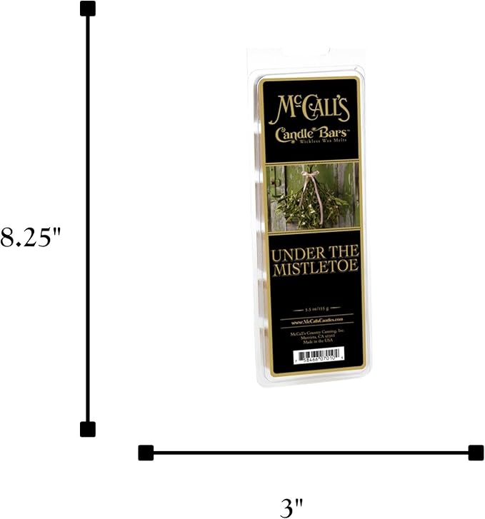 McCall’s Candles | Under The Mistletoe | Scented Wax Melt | Frosted Pine, Holly Berry & Holiday Romance | 6-Piece Break-Apart Bar | 12–24 Hours Per Wedge | Poured in the USA | 5.5 oz