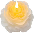 White Peony Flower Shape Candles for Women Friends Colleague Classmates Gift, 3 Inch Pastel Aesthetic Scented Candle with English Pears & Freesia Scent