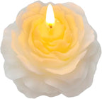 White Peony Flower Shape Candles for Women Friends Colleague Classmates Gift, 3 Inch Pastel Aesthetic Scented Candle with English Pears & Freesia Scent