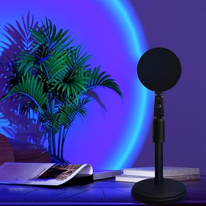 Sunset Lamp Projector with Remote Control Adjustable 16 Color 180 Degree Rotating Sunlight 4 Lighting Modes USB Rechargeable LED Night Light Ideal for Bedroom Living Room Selfie Party and Photography
