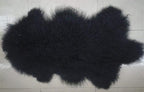 Genuine Tibetan/Mongolian Lambskin Sheepskin Hide Pelt Throw Area Rug Plate Wool Carpet Real Sheep Fur in Bedroom, Living Room 3.5x2Ft (Black)