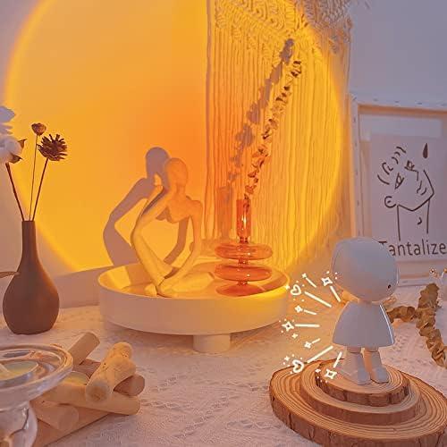 Premium Sunset Projection Lamp,Adjustable Brightness Touch Control LED Night Light,360° Rotating Astronaut Design Ambient Light for Bedroom Decor, Party, Photography,Rechargeable & USB Powered