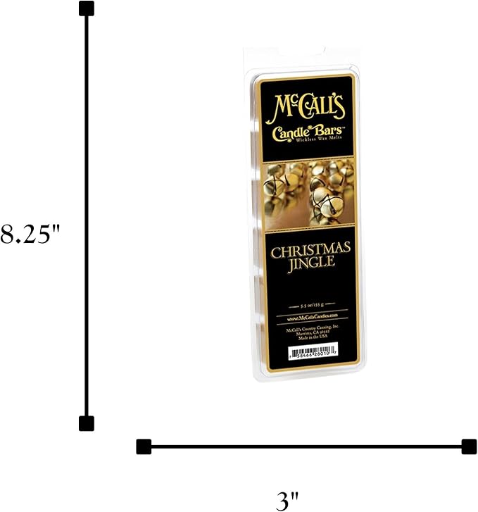 McCall’s Candles | Christmas Jingle | Scented Wax Melt | Festive Spices & Holiday Cheer | 6-Piece Break-Apart Bar | 12–24 Hours Per Wedge | Poured in the USA | 5.5 oz