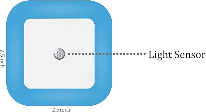 [Pack of 2] Soft Blue Night Lights, Plug Into LED Wall Lights with Auto Light Sensor (Blue Cover Design)