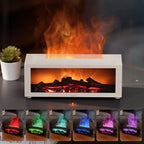 Essential Oil Diffuser, Fireplace Flame Oil Diffuser - Aromatherapy Aroma Humidifier, Upgrade 7 Colors Noiseless Remote Control - Perfect for Bedroom Home Office (150ml Fireplace Flame, White)