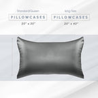 Elegant Comfort 2-Pack Cooling Viscose Satin Pillowcase Set with Hidden Zipper Closure, Silky Smooth for Best Hair and Skin Care-Beautiful Gift Box-2-Piece Satin Pillowcase Set, Standard/Queen, Gray