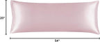 BEDELITE Satin Body Pillow Cover, Super Soft and Cooling Body Pillow Pillowcase for Hair and Skin, Breathable Silky Full Long Pillowcase Cover(20"x54", Lotus Pink)
