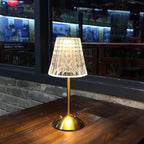 Gold Crystal Table Lamp – Touch Control, 3 Color Dimmable, & Rechargeable LED Lamp, Elegant Bedroom,Office & Living Room Decorative Light