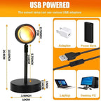 JIMEI Sunset Lamp Projector Led Lights for Bedroom Night Light RGB Lights Sun Sunlight Sunrise Lamp 10w 360° Rotation Mood Lighting Home/Room Decor Christmas Gifts for Women,Desktop Remote