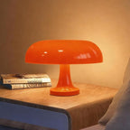 Retro Orange Mushroom Lamp for Bedroom Nightstand Mid Century Modern Table Lamp Decor Aesthetic Lighting Dimmable Mushroom Shaped Donut Bedside Lamp with 3 Lighting Modes, Minimalist Home Decor