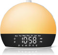Sunrise Alarm Clock for Heavy Sleepers & Kids, Wake Up Light with Natural Simulation, Dual Alarm, Sleep Sound Machine, Dimmable LED Night Light, FM Radio, USB Charger for Bedroom
