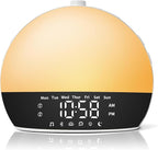 Sunrise Alarm Clock for Heavy Sleepers & Kids, Wake Up Light with Natural Simulation, Dual Alarm, Sleep Sound Machine, Dimmable LED Night Light, FM Radio, USB Charger for Bedroom