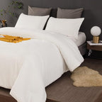CLOTHKNOW White Comforter Set King Size Velvet Bedding Comforter Sets Soft Flannel Comforter King White Comforter with 2 x Pillow Cases