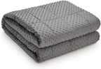 TONGDADA Minky Weighted Blanket | 36''x48'',5lbs | Cozy and Soft Minky Weighted Throw Blanket | Luxury Velvet with Premium Glass Beads |Dark Grey