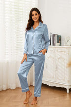 U2SKIIN Women Silk Pajamas Set, Long Sleeve Satin Pajamas for Women Sleepwear Button Down Pjs Set Two-piece