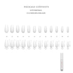 Hypnaughty 24 Pcs Santorini White Matte Luxury Coffin Press on Nails with Glue Medium Long Reusable & Customizable False Nails (Santorini)
