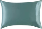 100% Mulberry Silk Pillow Case for Hair and Skin Made in USA, 22 Momme King Size Silk Pillowcase for Women, 6A Grade Organic Silk, Anti Aging, Anti Acne, 1 Pack 20"x36" (King, Mineral Blue)