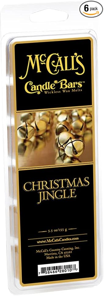 McCall’s Candles | Christmas Jingle | Scented Wax Melt | Festive Spices & Holiday Cheer | 6-Piece Break-Apart Bar | 12–24 Hours Per Wedge | Poured in the USA | 5.5 oz