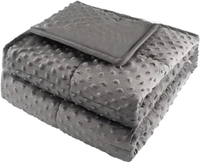 ALANSMA Reversible Weighted Blanket for All Season, Luxury Velvet, Warm and Cool, Adult 15Lb Grey Weighted Blanket, Enjoy Sleeping Anywhere(Grey,60"x80" 15lbs)