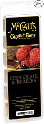 McCall’s Candles | Chocolate & Berries | Scented Wax Melt | Raspberries & Velvety White Chocolate | 6-Piece Break-Apart Bar | 12–24 Hours Per Wedge | Poured in the USA | 5.5 oz