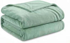 Fleece Blanket Twin - 60x80 Inch Lightweight & Buttery-Soft Throw for Bed, Sofa, Camping | 300GSM Cloud-Touch Microfiber | Cozy Essentials for Travel & Movie Nights, (Light Green)