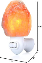 Betus Natural Crystal Himalayan Salt Wall Lamp - Air Purifying Night Light - 360° Rotatable Plug 7W Bulb - Natural