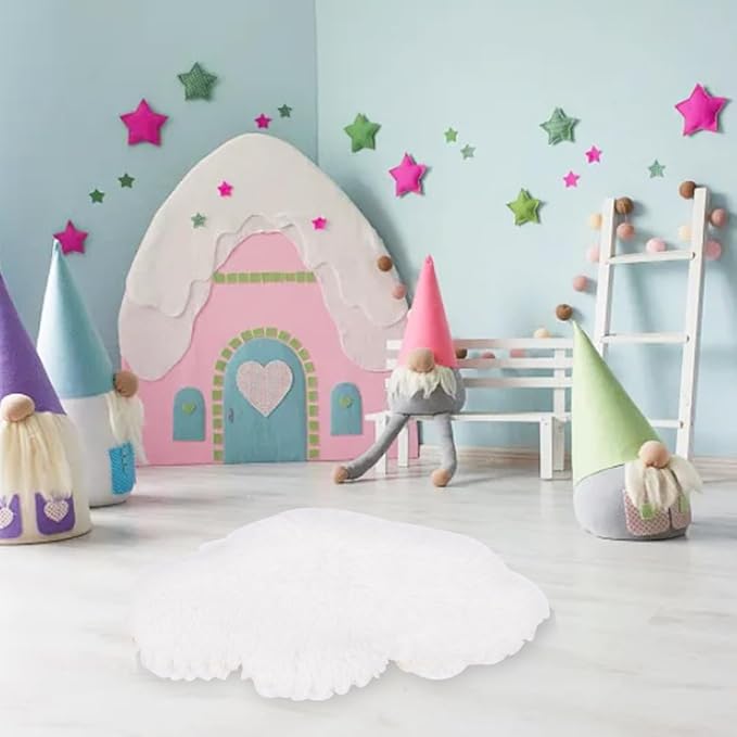 8 Pcs 3 Shapes Mini Plush Carpet, Mixed Color Mini Faux Fur Rug Fuzzy Plush Rug Minihouse Decoration Accessories for Living Room Nursery Home Decoration