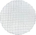 ABREEZE Faux Rabbit Fur Rug 4FT, White Fluffy Soft Area Rug Round Fuzzy Carpet for Living Room, Bedroom, Machine Washable Shaggy Nursery Rug