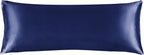 BEDELITE Satin Body Pillow Cover, Super Soft and Cooling Body Pillow Pillowcase for Hair and Skin, Breathable Silky Full Long Pillowcase Cover(20"x54", Navy)