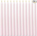 12 Pack 10 inch Pale Pink Taper Candles, Unscented Dripless Smokeless Candlestick Bulk for Home Dinner Wedding Romantic, 7-8 Hours Burn