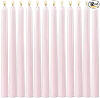 12 Pack 10 inch Pale Pink Taper Candles, Unscented Dripless Smokeless Candlestick Bulk for Home Dinner Wedding Romantic, 7-8 Hours Burn