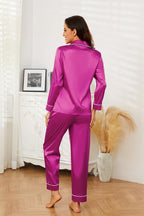 U2SKIIN Women Silk Pajamas Set, Long Sleeve Satin Pajamas for Women Sleepwear Button Down Pjs Set Two-piece