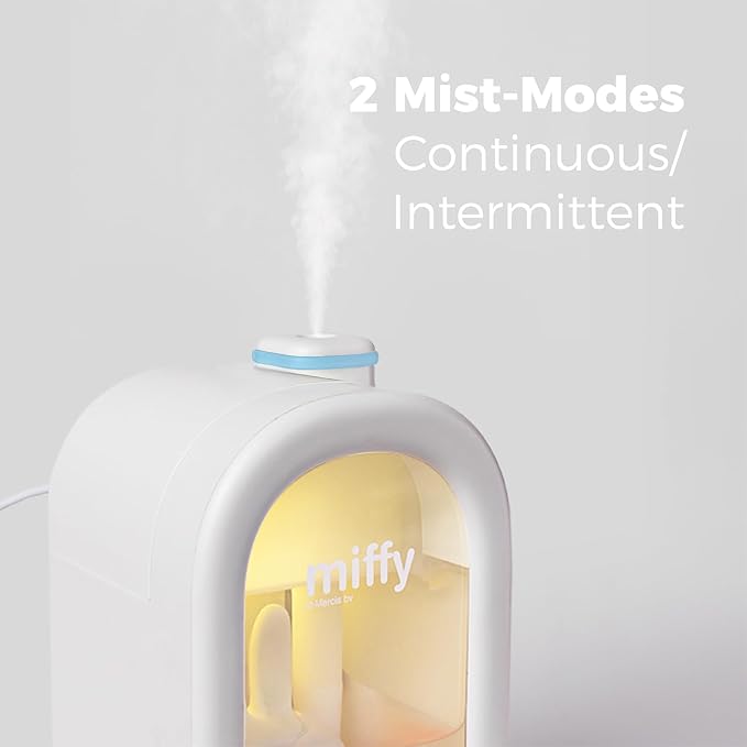 Mipow X Miffy Cool Mist Humidifier - Ultrasonic Quiet Humidifiers, Mini Cute Humidifier with Night Light, 380ml Humidifiers for Bedroom，App-Controlled RGB Light (2.0 Plus-Version) - Blue