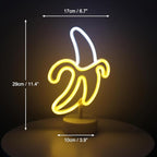 GUOCHENG Banana Neon Light Sign LED Neon Table Night Lights Battery&USB Power Creative Lamps for Home Nursery Bedroom, Banana Decoration Gift for Kids
